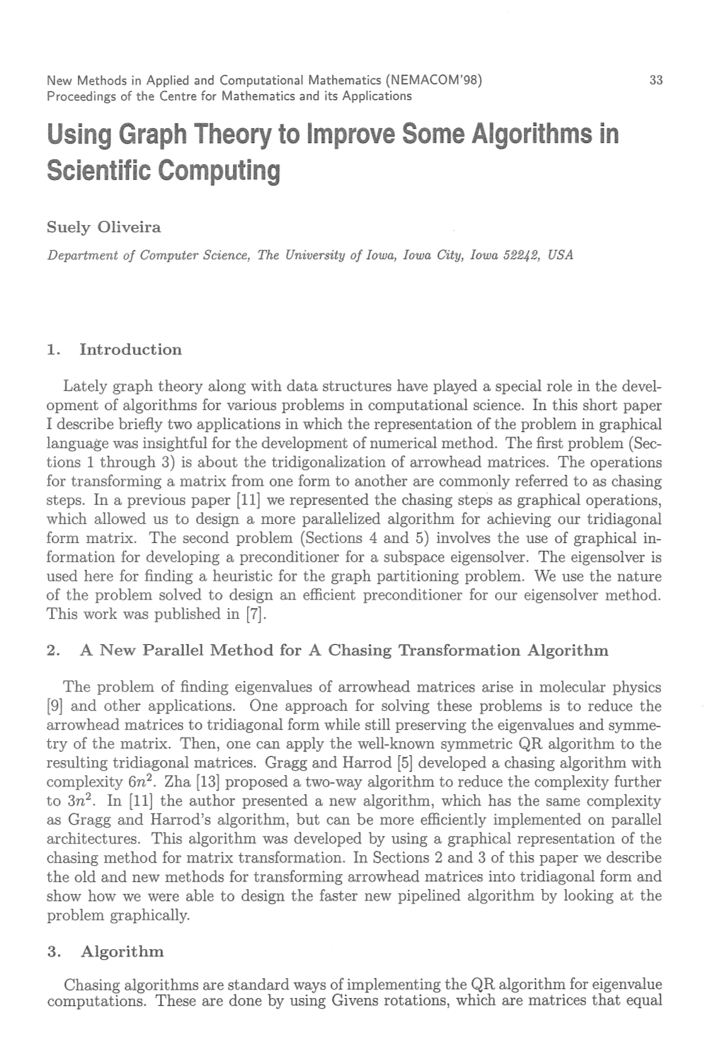 Using Graph Theory to Improve Some Algorithms in Scientific Computing