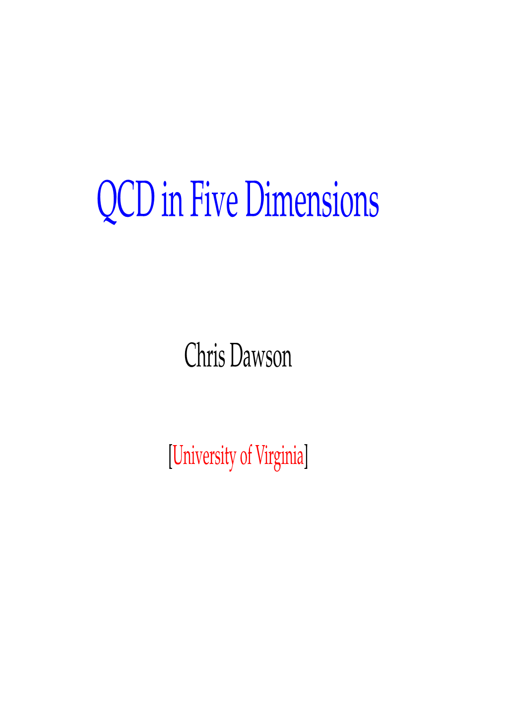 QCD in Five Dimensions