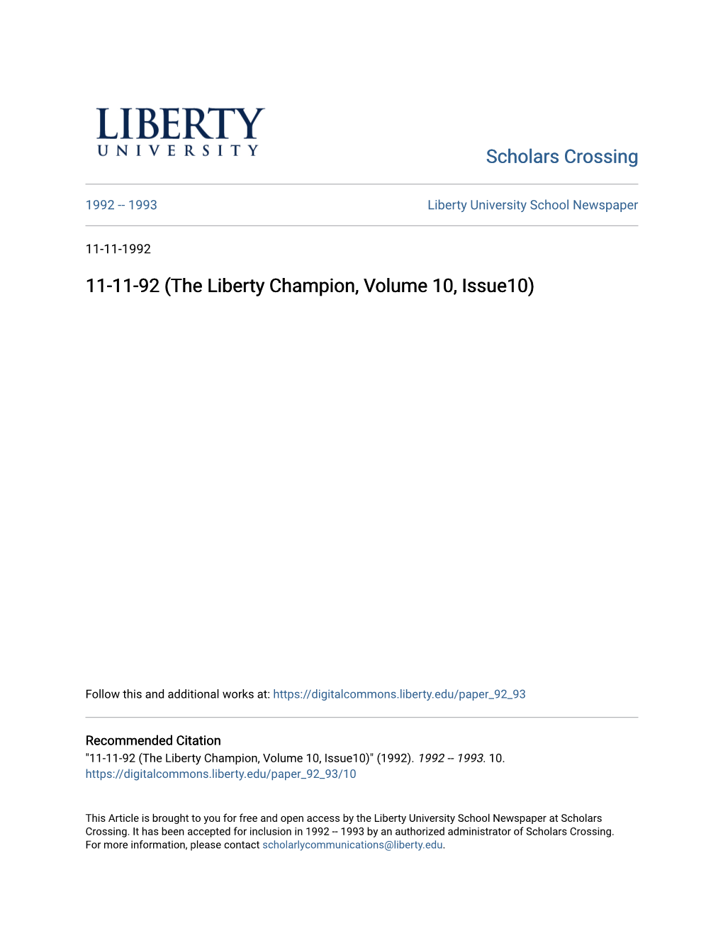 The Liberty Champion, Volume 10, Issue10)