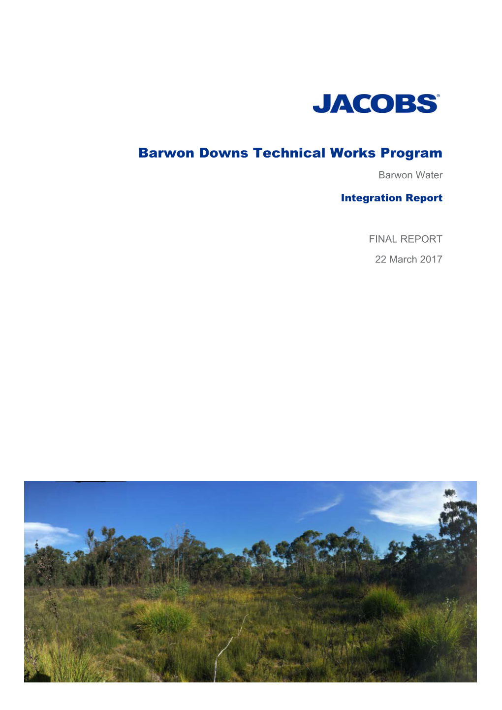 Barwon Downs Technical Works Program Barwon Water