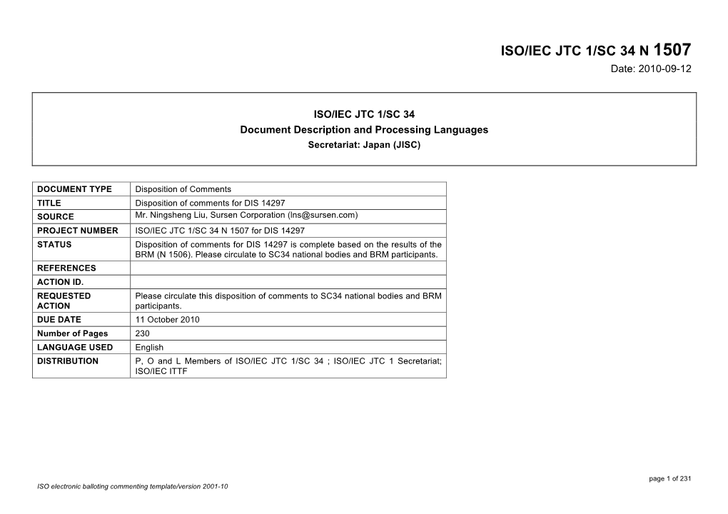 ISO/IEC JTC 1/SC 34 N 1507 Date: 2010-09-12