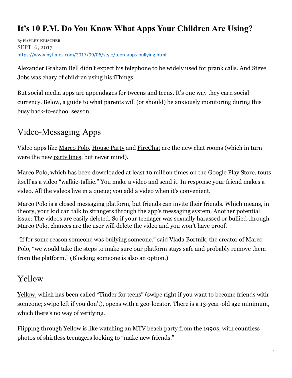 Video-Messaging Apps Yellow