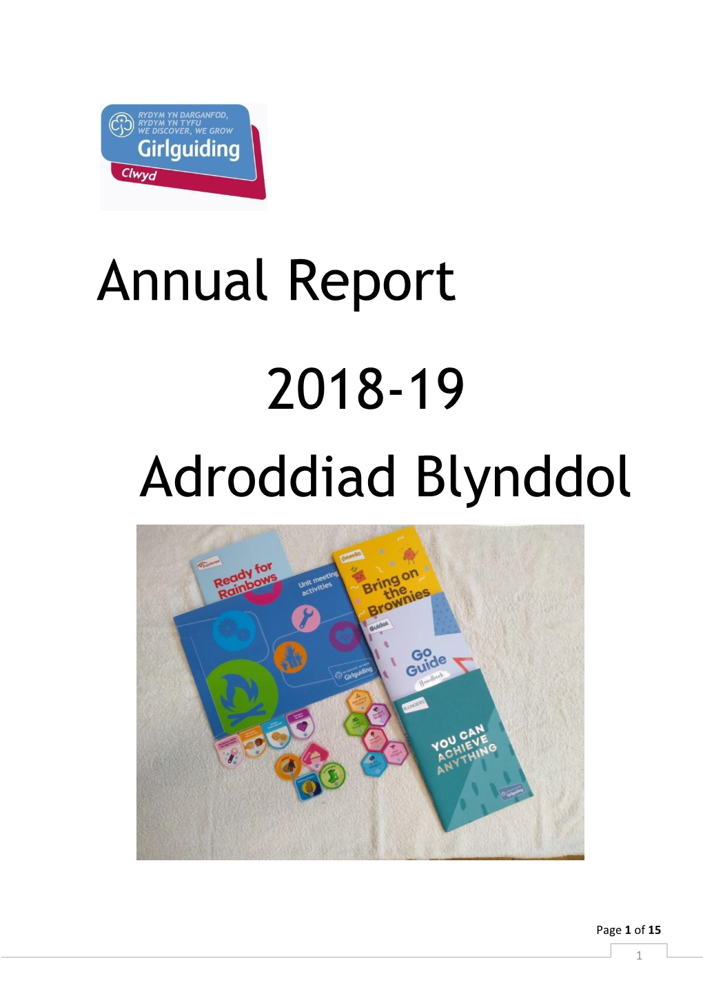 Annual Report 2018-19 Adroddiad Blynddol