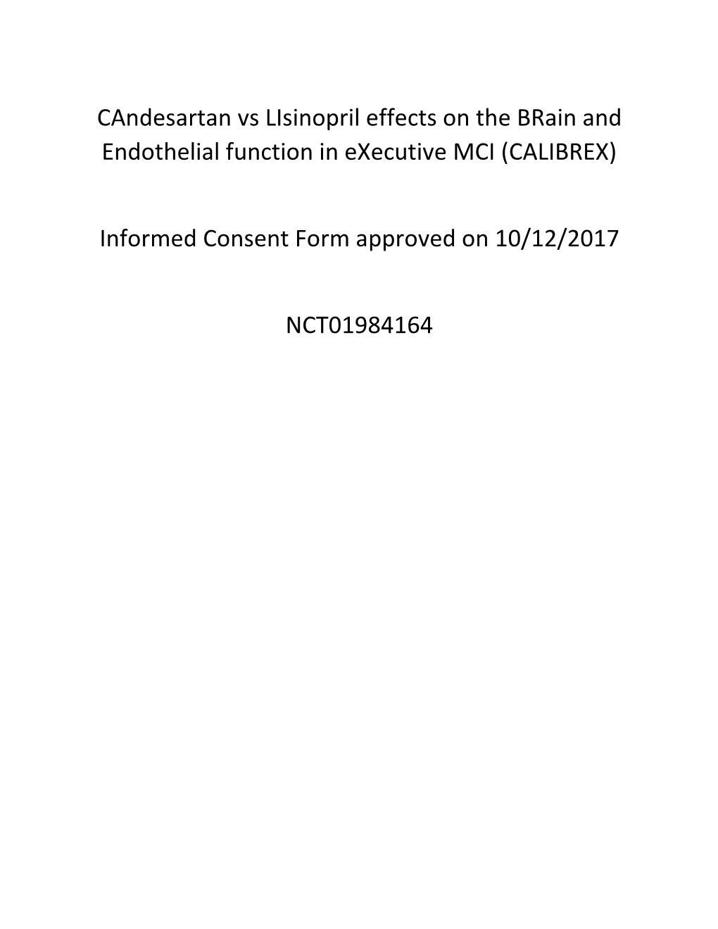 Informed Consent Form Approved on 10/12/2017