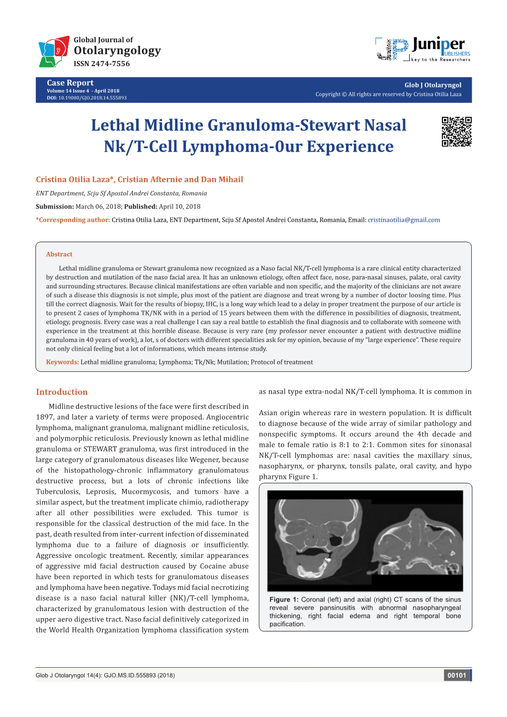 Lethal Midline Granuloma-Stewart Nasal Nk/T-Cell Lymphoma-0Ur Experience