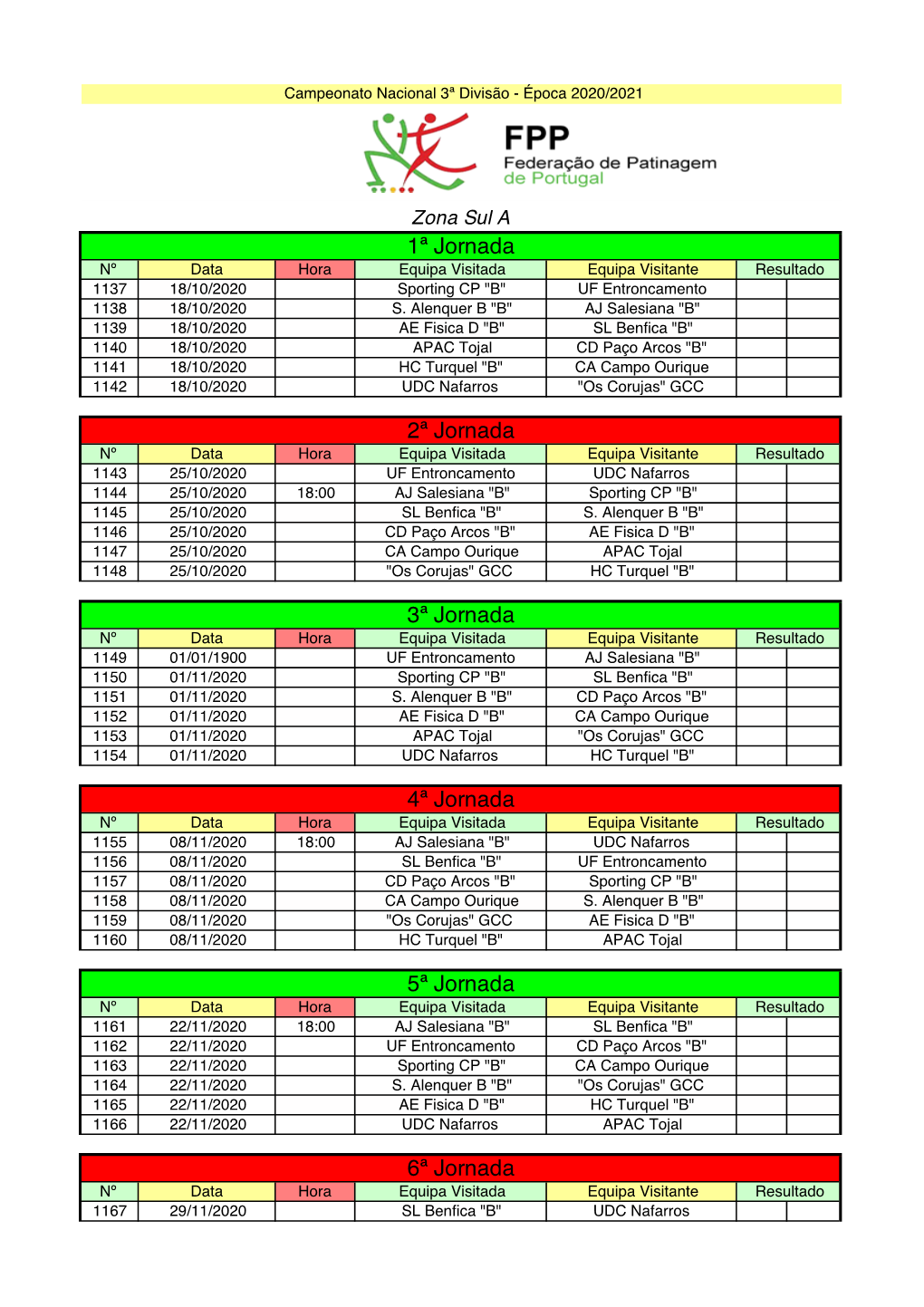 Calendários 2020- 2021