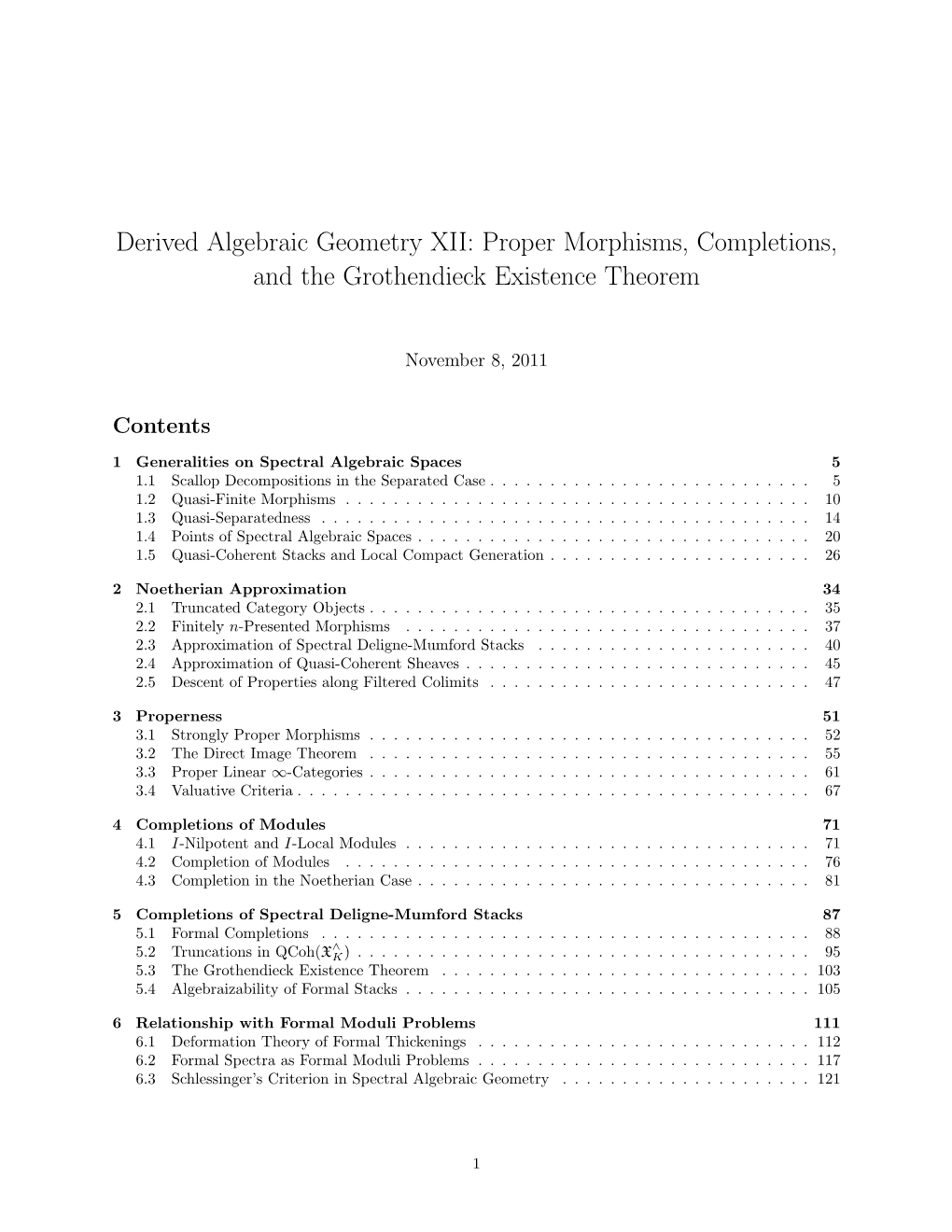 Derived Algebraic Geometry XII: Proper Morphisms, Completions, and the Grothendieck Existence Theorem