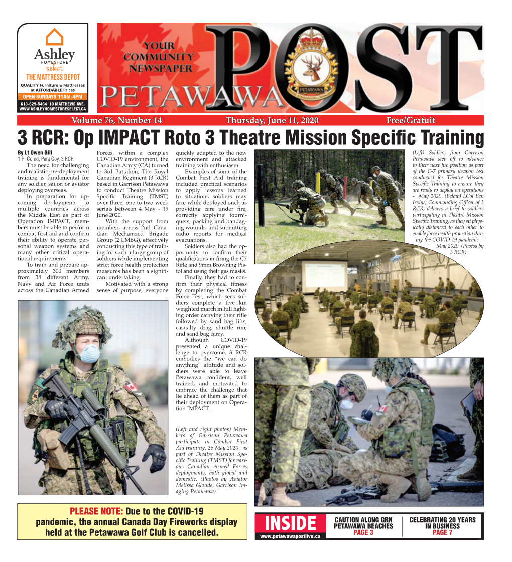 3 RCR: Op IMPACT Roto 3 Theatre Mission Specific