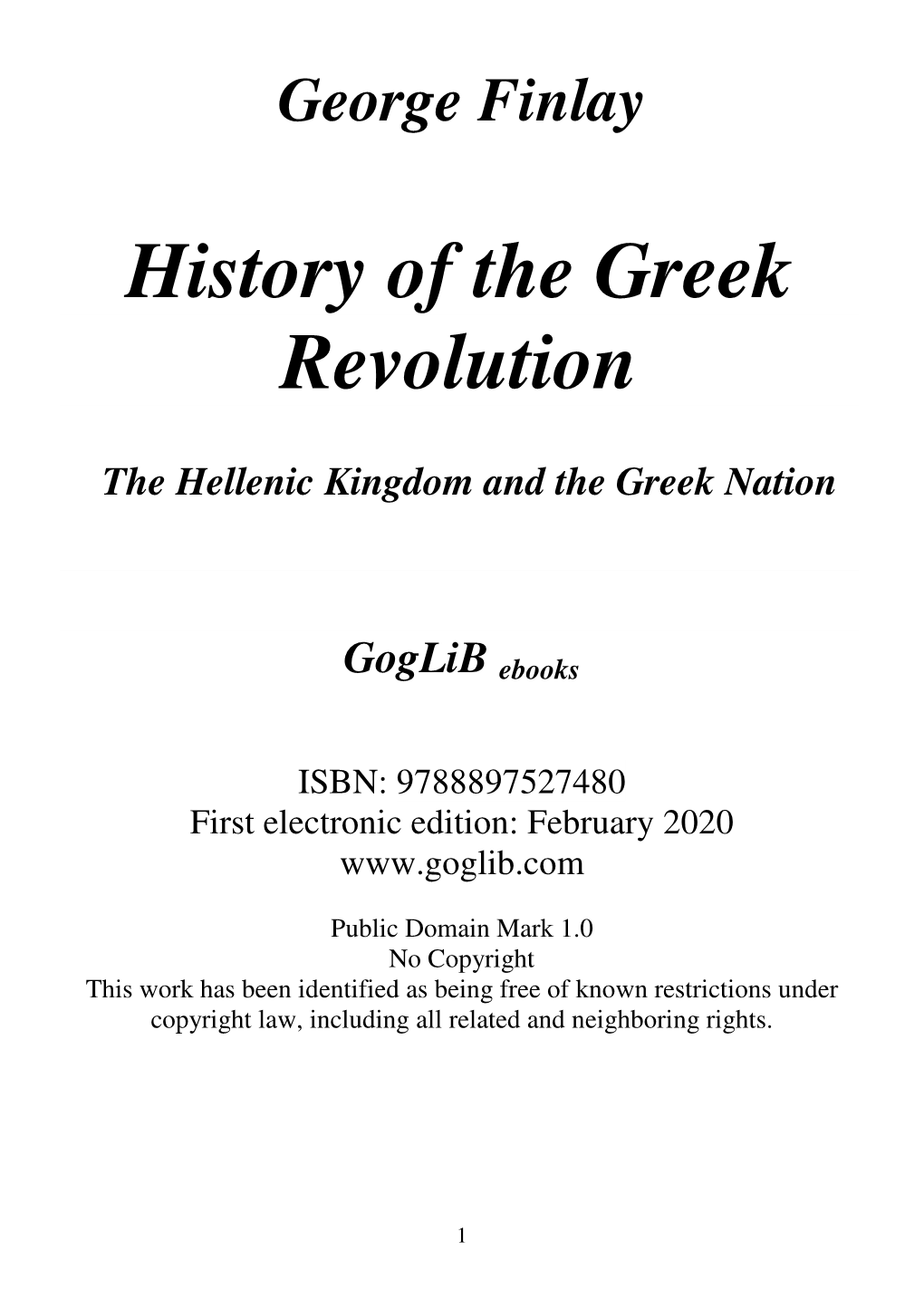 History of the Greek Revolution