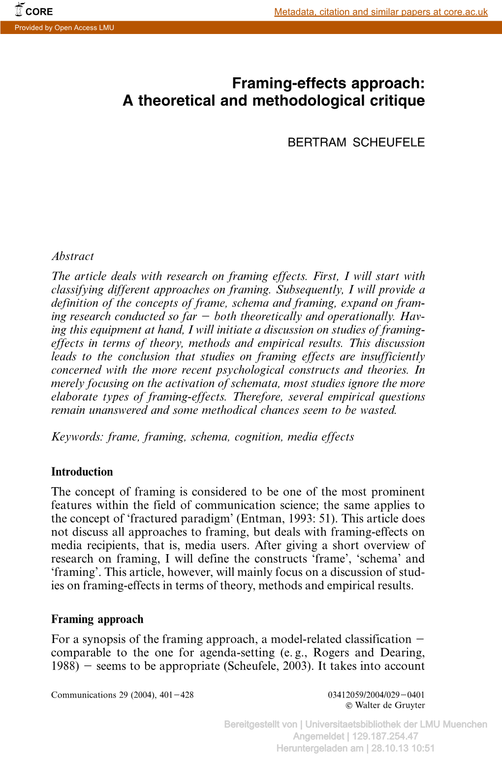 Framing-Effects Approach: a Theoretical and Methodological Critique