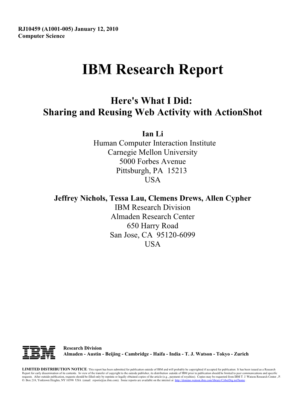 IBM Research Report Here's What I