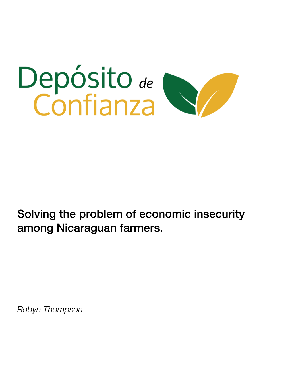 Solving the Problem of Economic Insecurity Among Nicaraguan Farmers