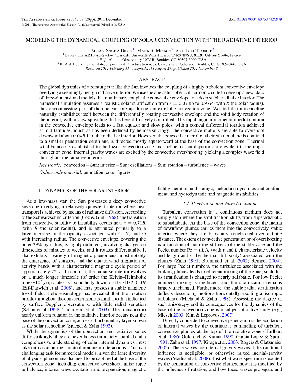 Modeling the Dynamical Coupling of Solar Convection with the Radiative Interior