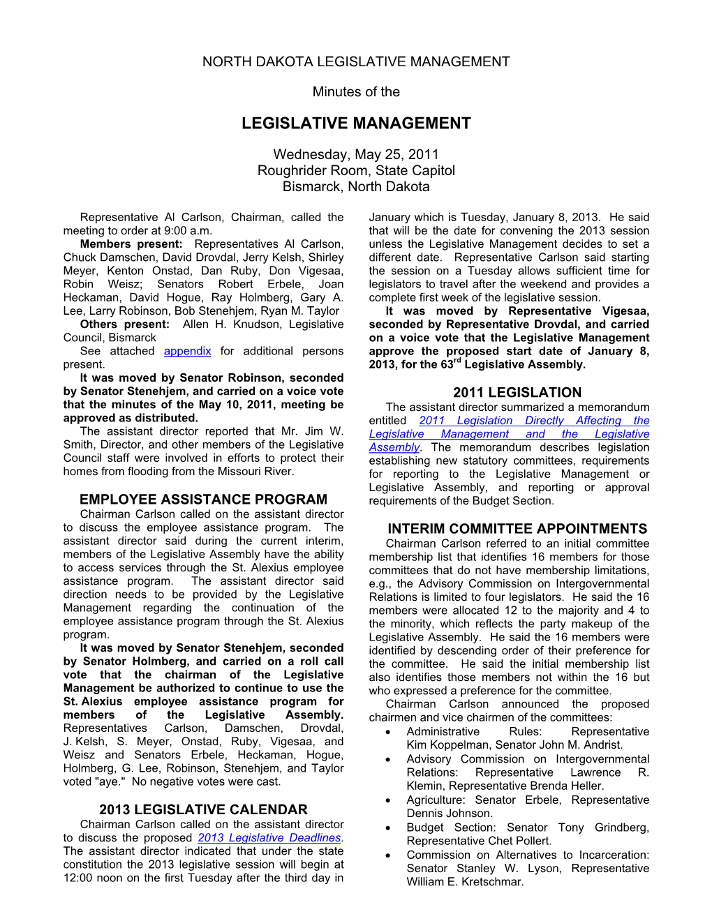 Legislative Management