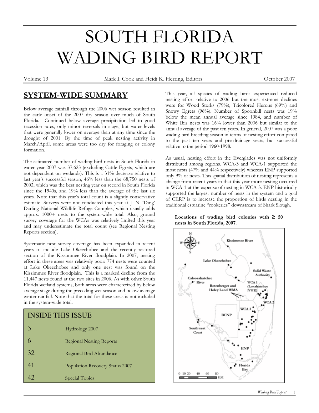 South Florida Wading Bird Report 2007