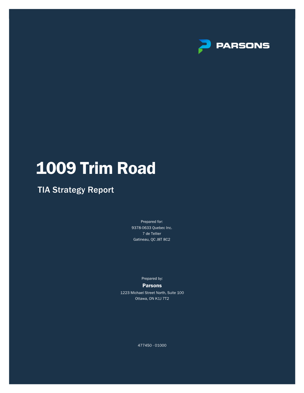 1009 Trim Road TIA Strategy Report