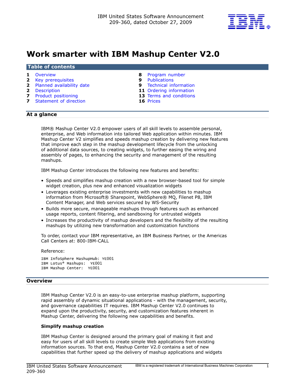 Work Smarter with IBM Mashup Center V2.0