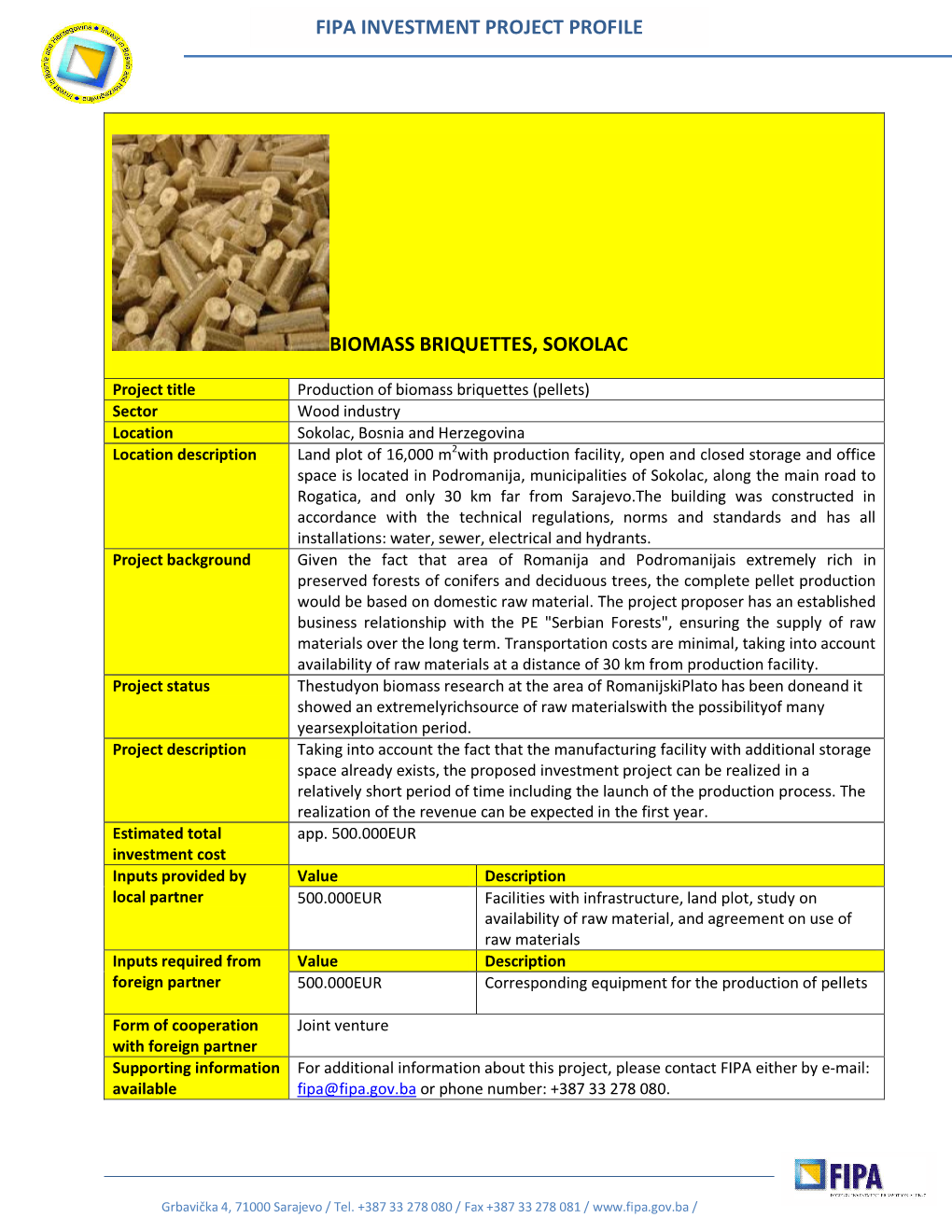 Biomass Briquettes, Sokolac
