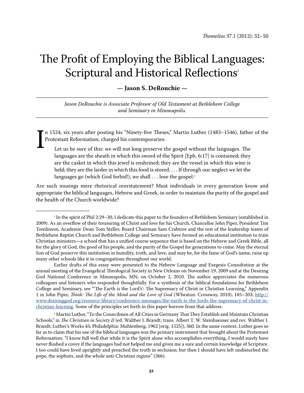 E Profit of Employing the Biblical Languages