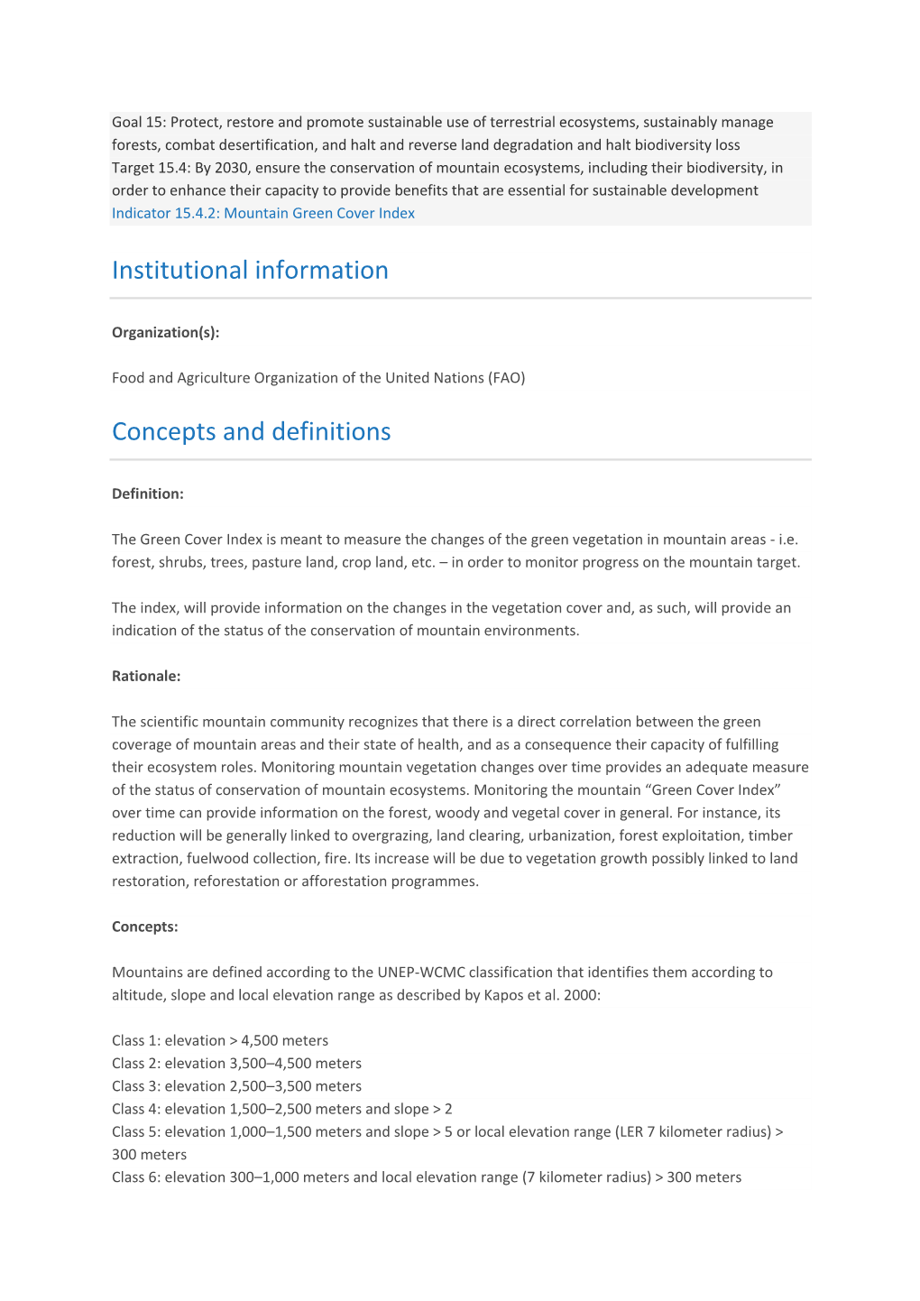 Institutional Information Concepts and Definitions