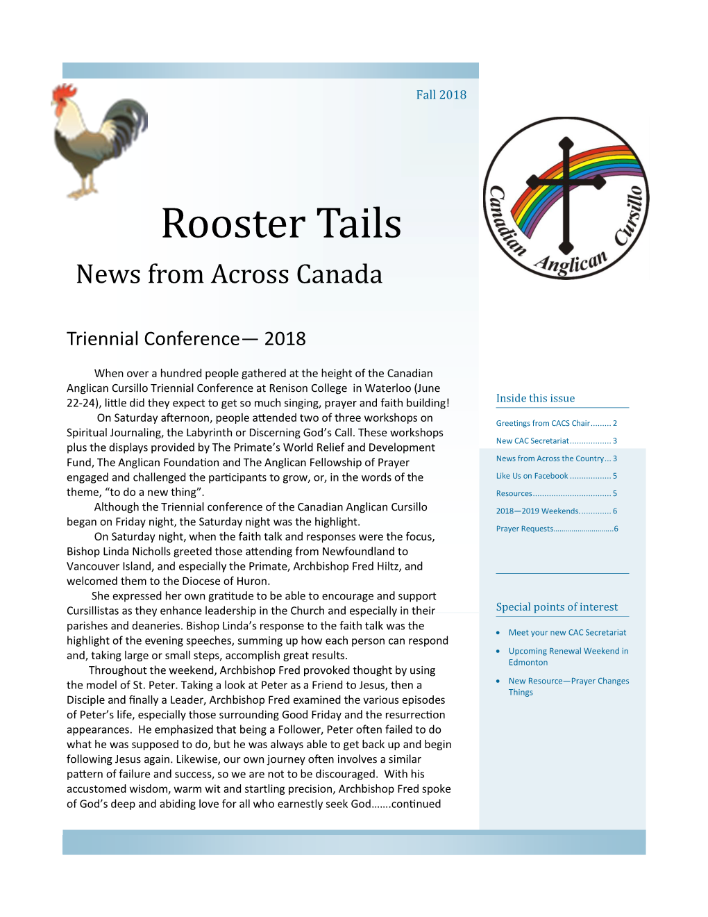 Rooster Tails News from Across Canada