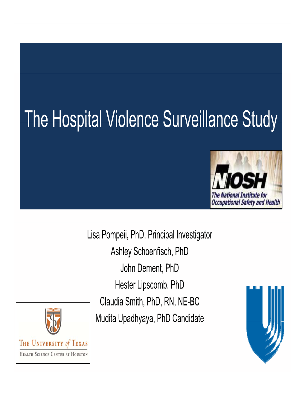 Recommended Elements of a Hospital-Based Workplace Violence Surveillance System