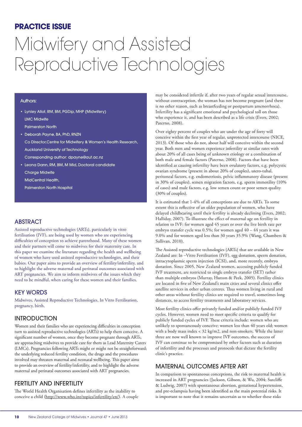 Midwifery and Assisted Reproductive Technologies