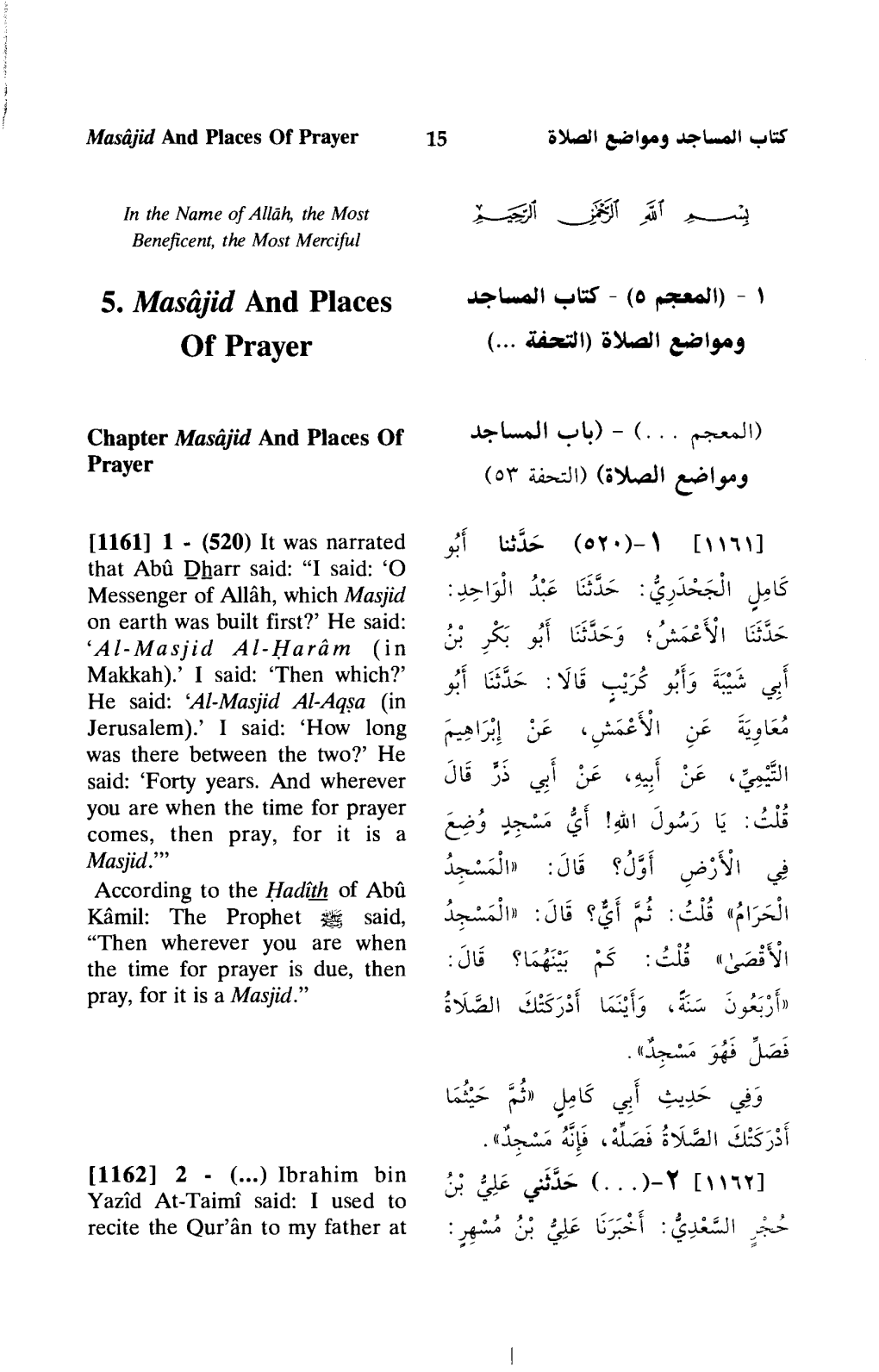5. Masâjid and Places of Prayer (...� .� SIJ..J