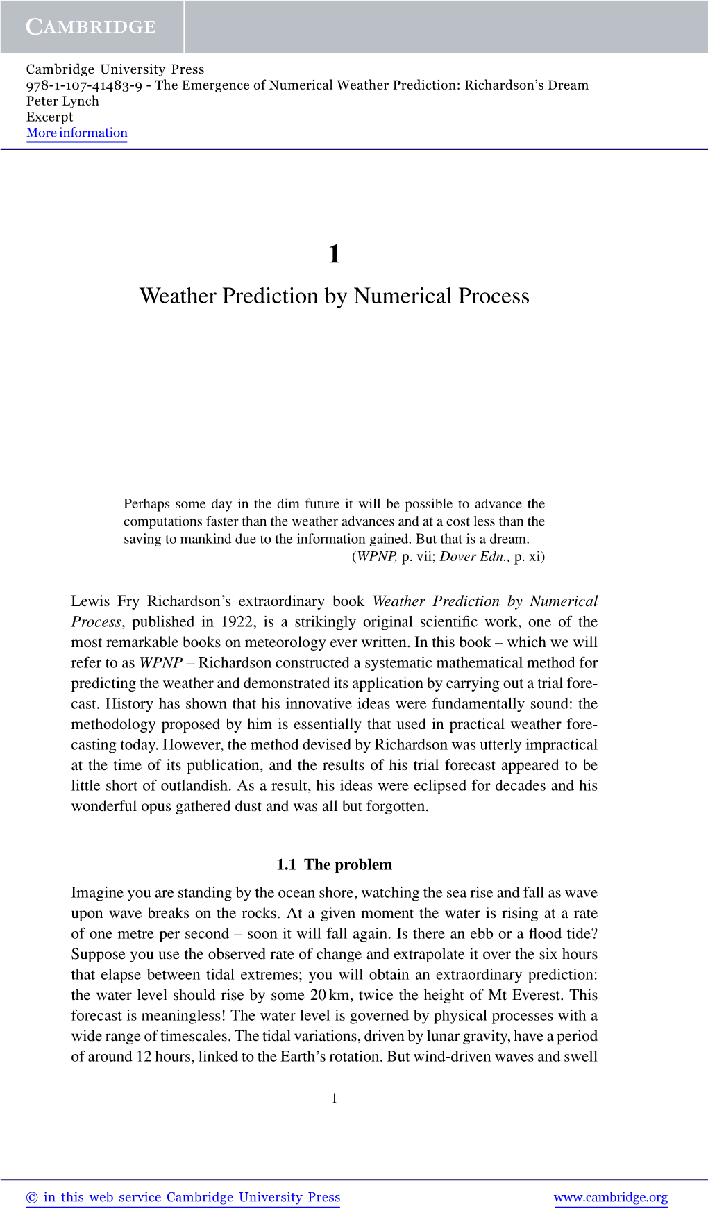 Weather Prediction by Numerical Process