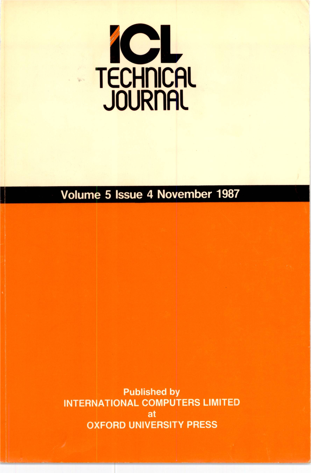 ICL Technical Journal Volume 5 Issue 4