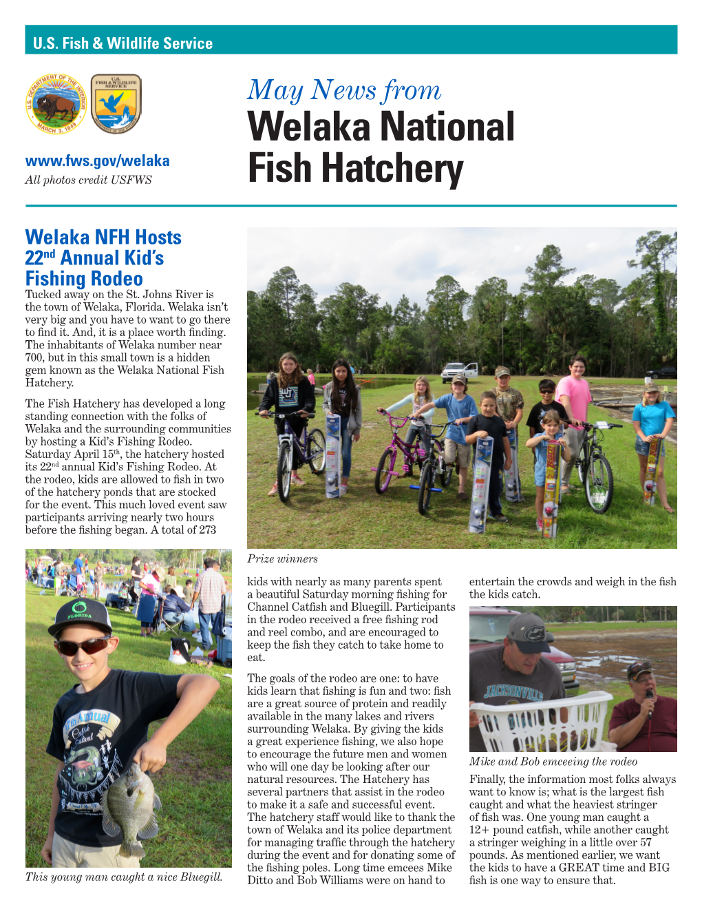 Welaka National Fish Hatchery May Newsletter