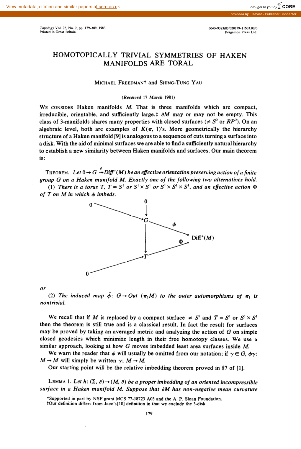 Homotopically Trivial Symmetries Manifolds Are