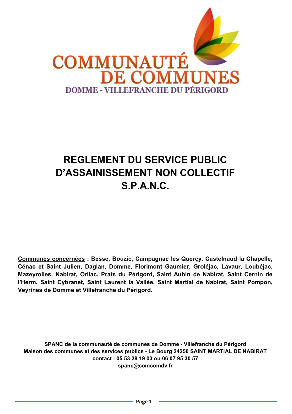 Reglement Du Service Public D'assainissement Non