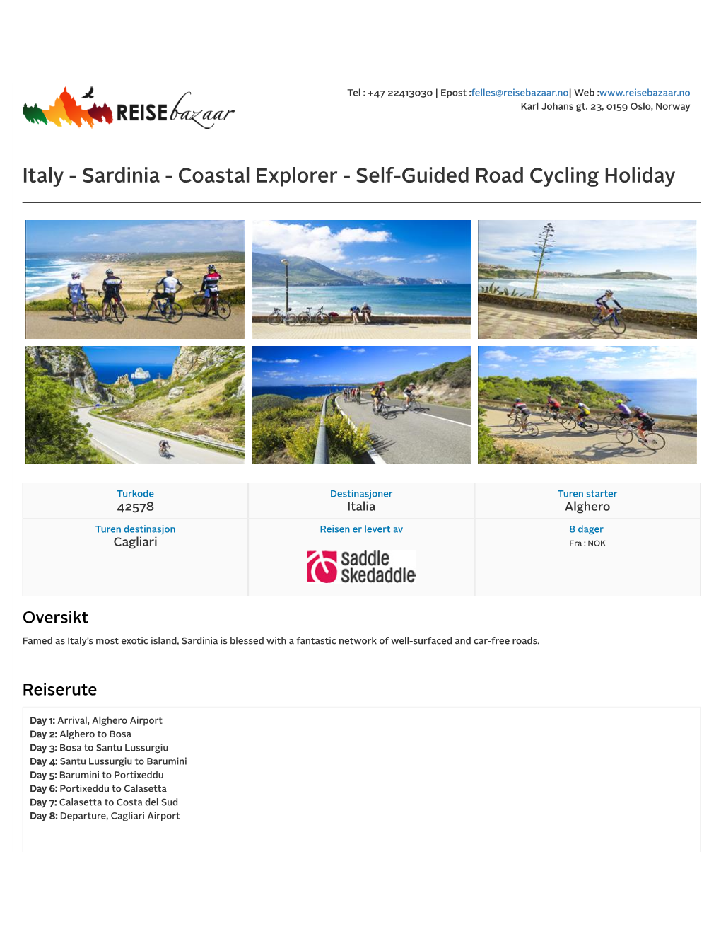 Sardinia - Coastal Explorer - Self-Guided Road Cycling Holiday