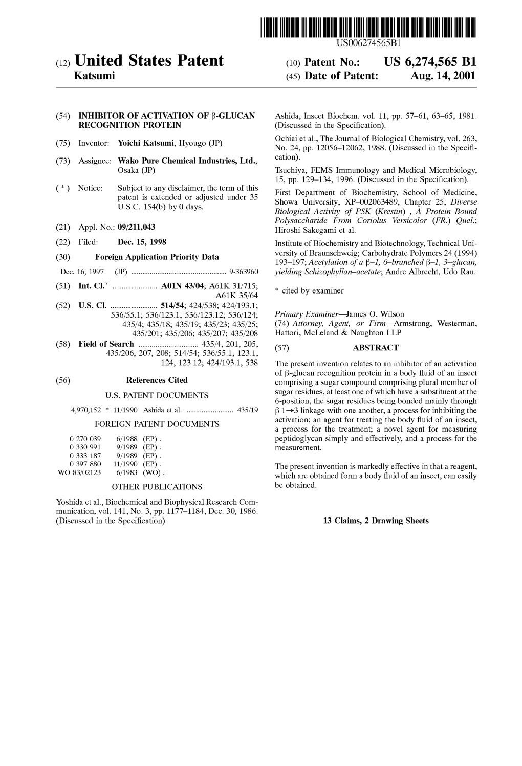 (12) United States Patent (10) Patent No.: US 6,274,565 B1 Katsumi (45) Date of Patent: Aug
