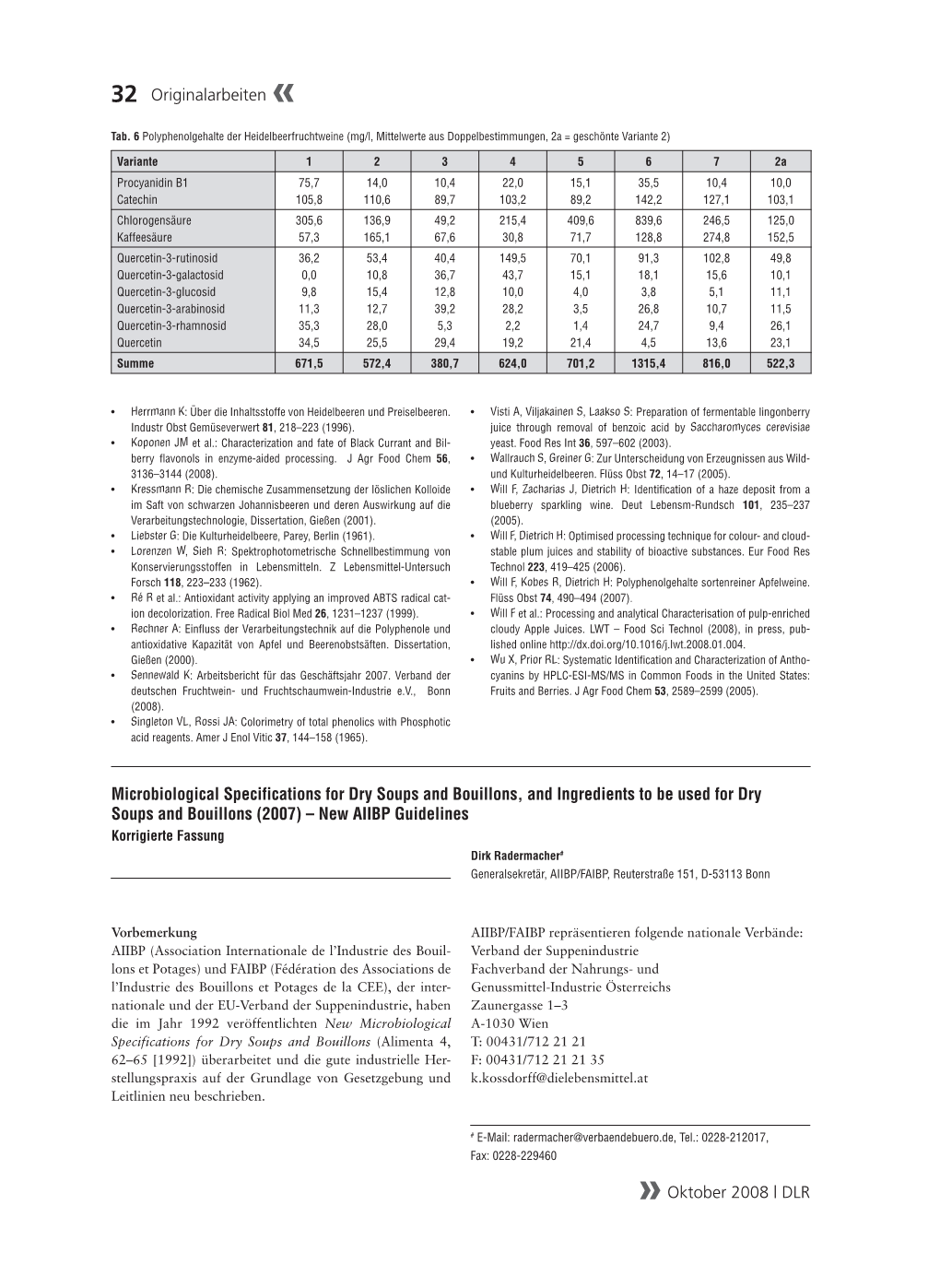 Microbiological Specifications for Dry Soups and Bouillons, And