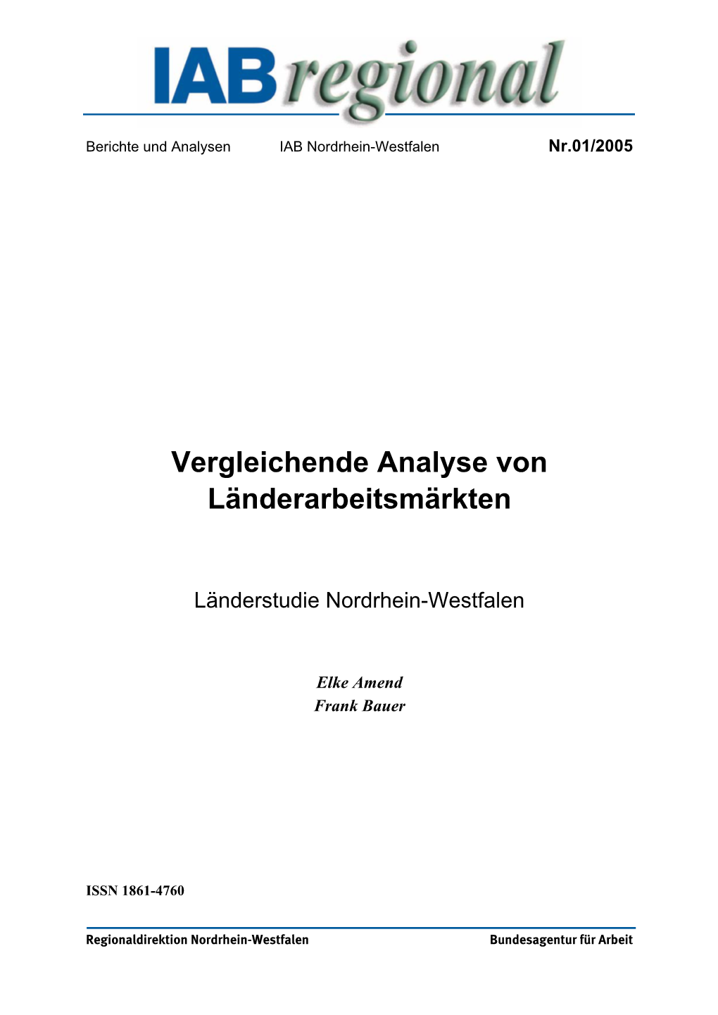 Vergleichende Analyse Von Länderarbeitsmärkten