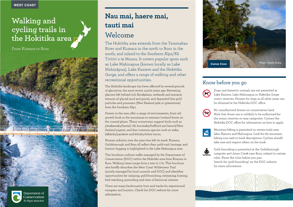 Walks in the Hokitika Area, from Kumara to Ross Brochure