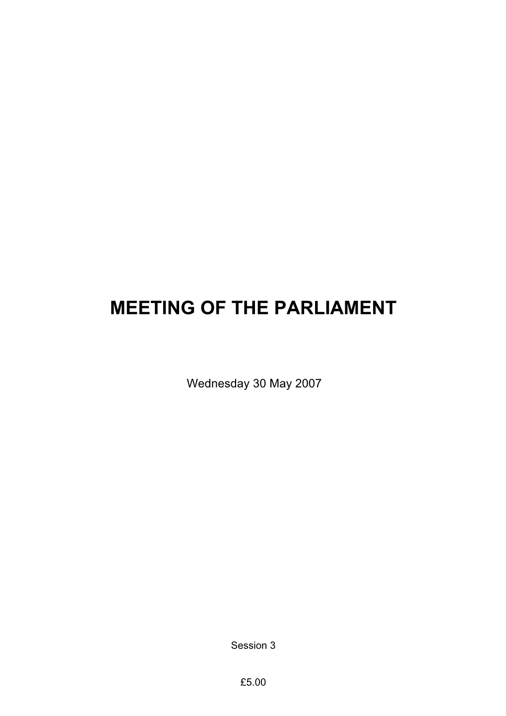 Meeting of the Parliament