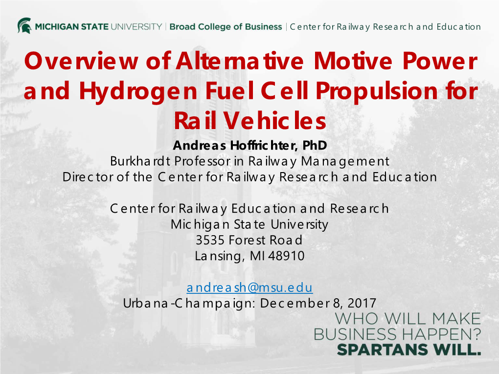 Overview of Alternative Motive Power and Hydrogen Fuel Cell Propulsion