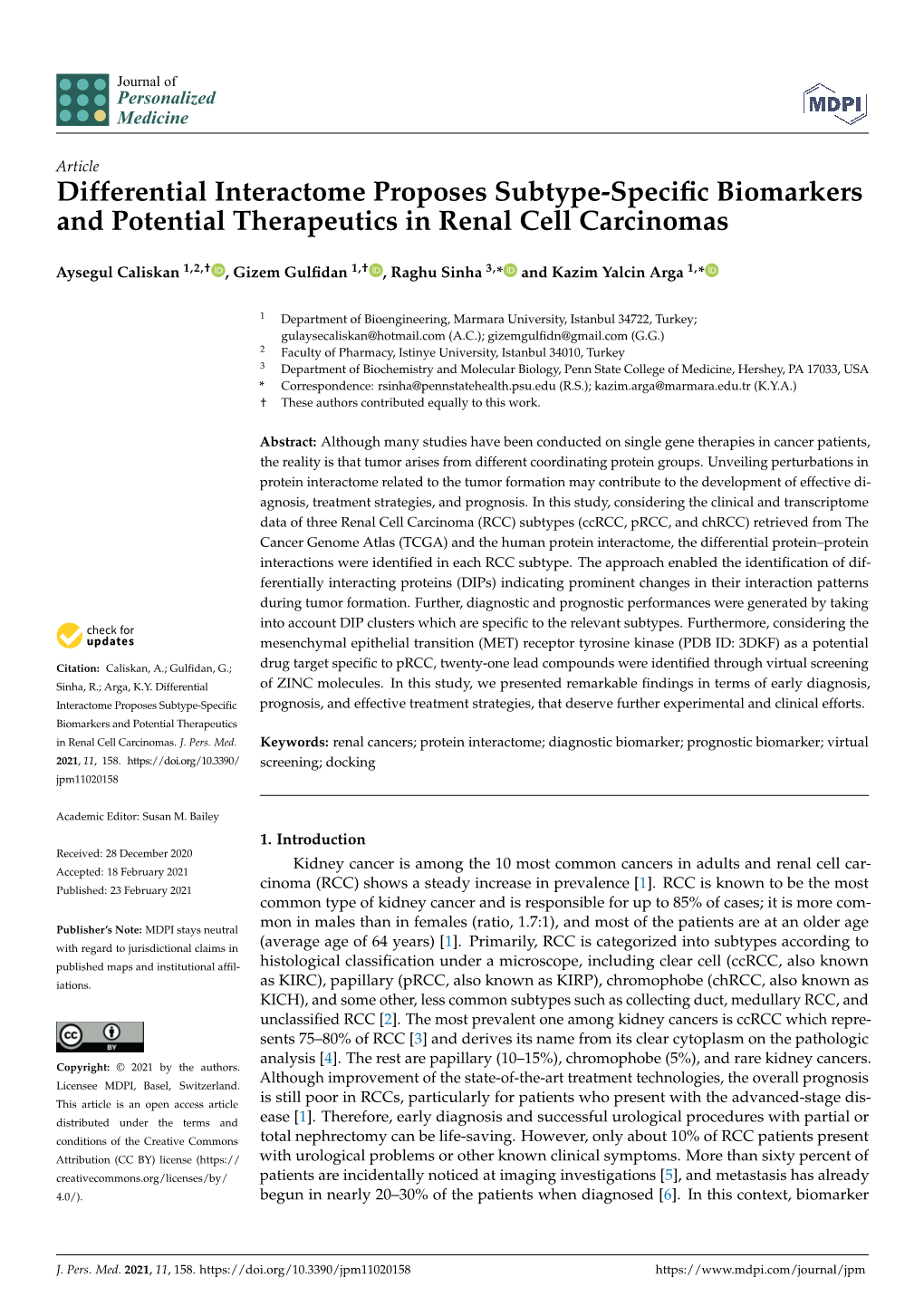 Differential Interactome Proposes Subtype-Specific Biomarkers And