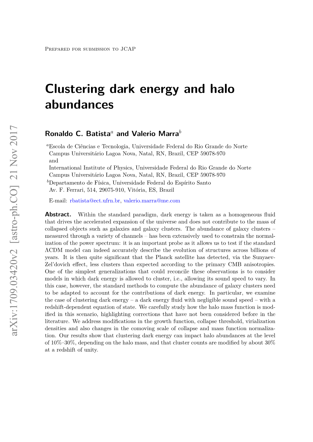 Clustering Dark Energy and Halo Abundances