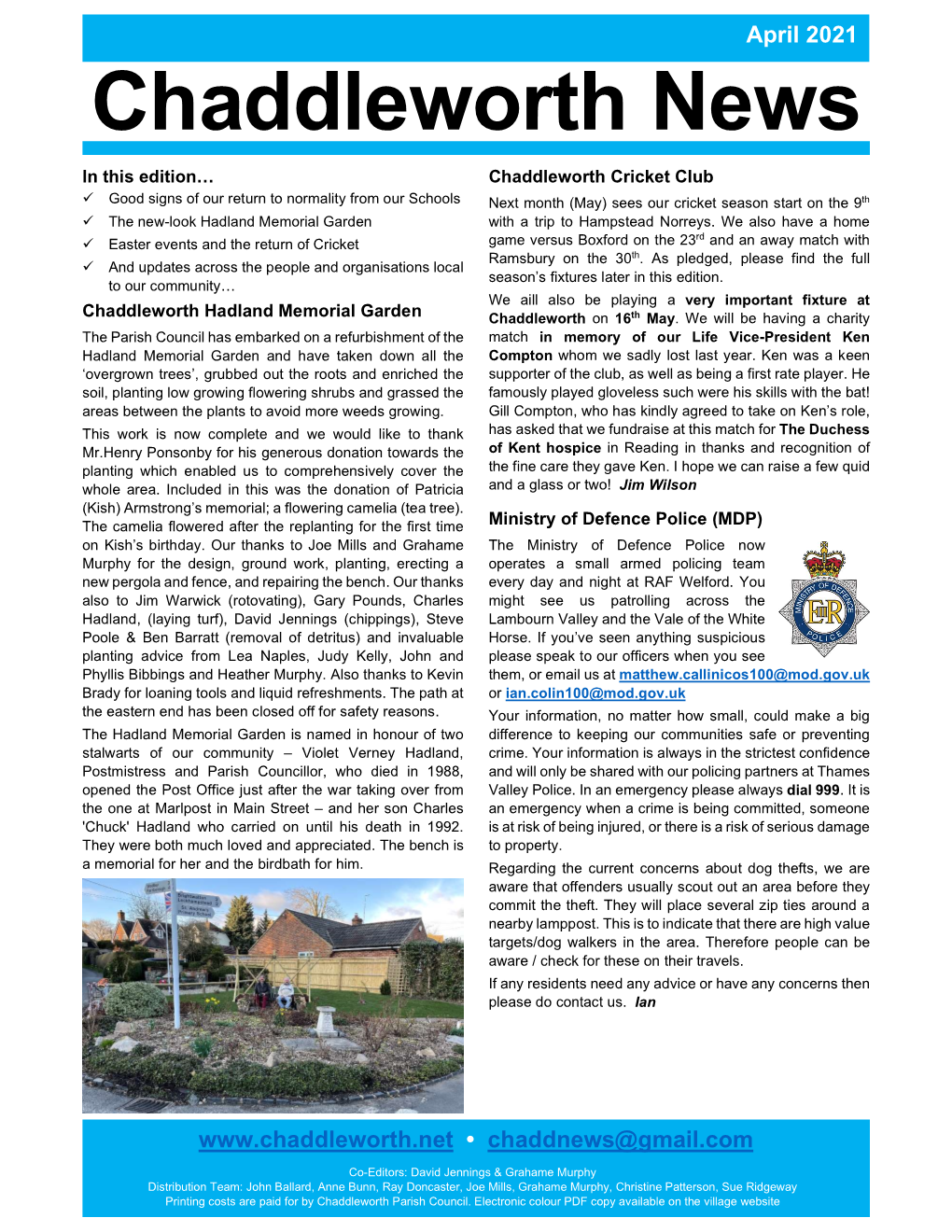 Chaddleworth News 2021 April