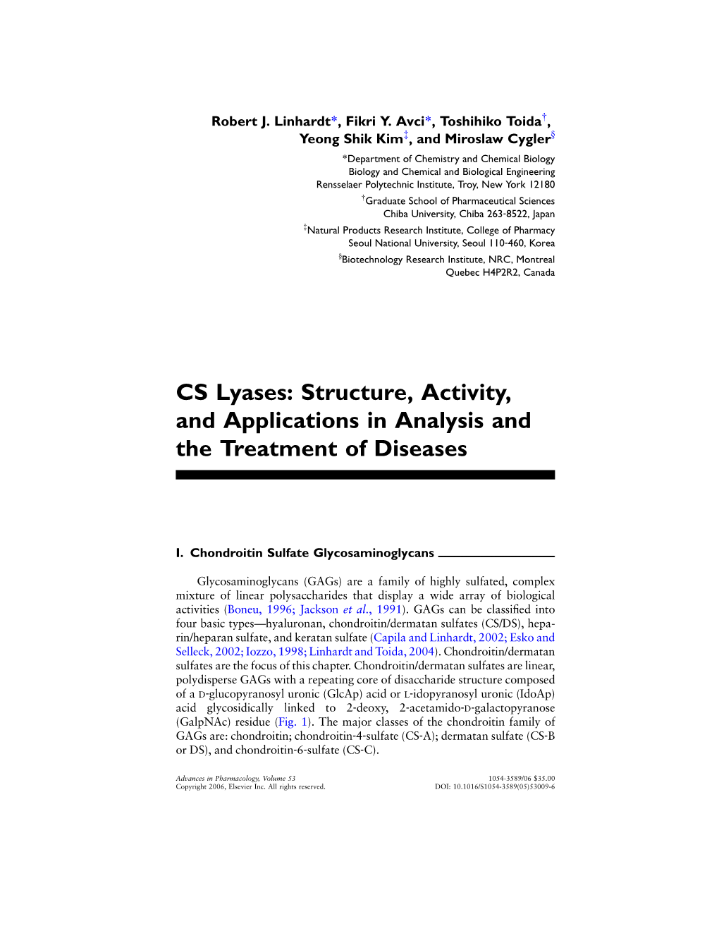 CS Lyases: Structure, Activity, and Applications in Analysis and the Treatment of Diseases