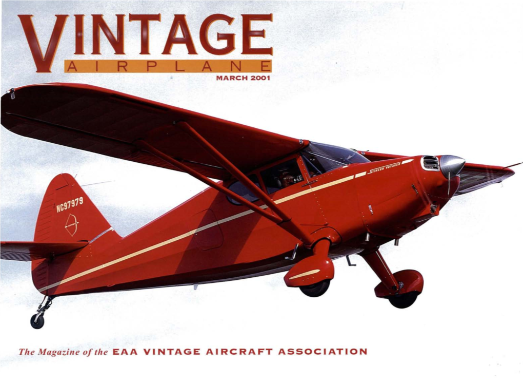 The Magazine Ofthe EAA VINTAGE AIRCRAFT ASSOCIATION STRAIGHT and Leveubutch]Oyce