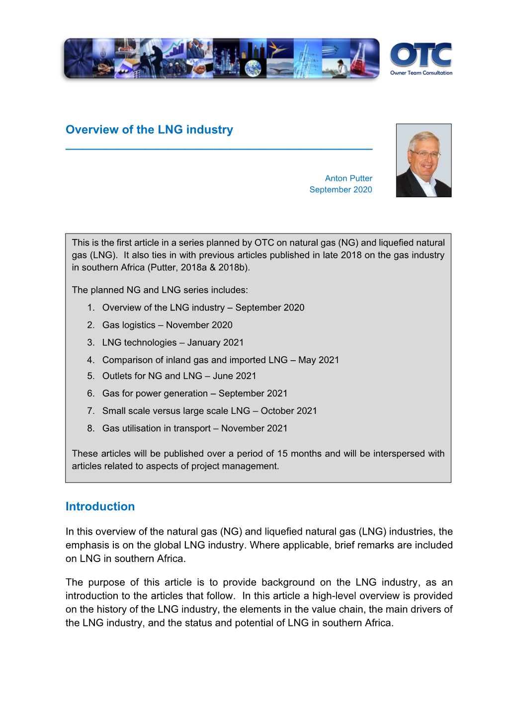 Overview of the LNG Industry Introduction