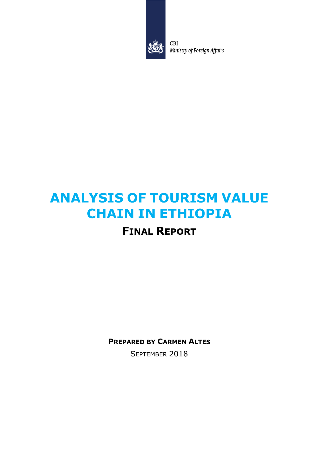 Analysis of Tourism Value Chain in Ethiopia Final Report