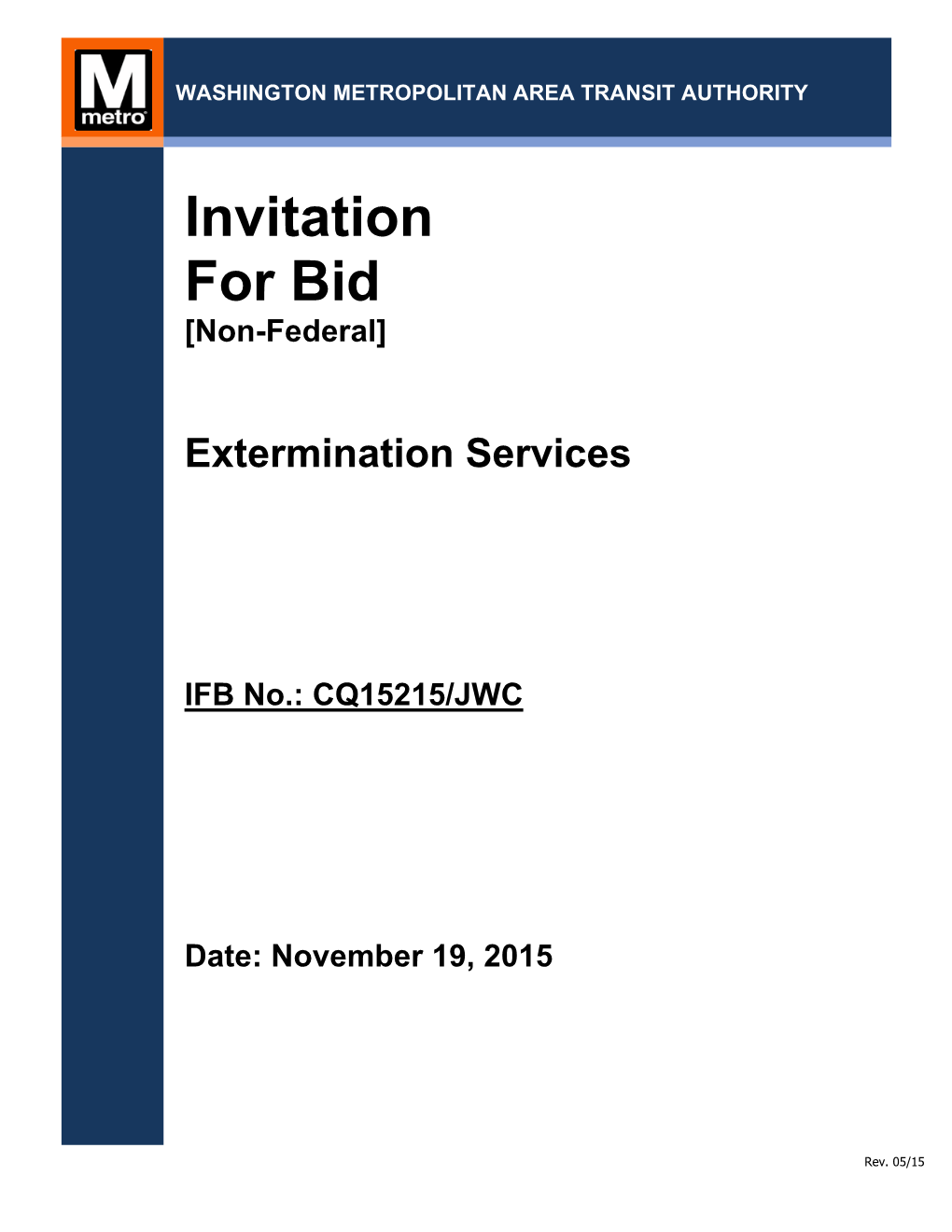 Invitation for Bid [Non-Federal]
