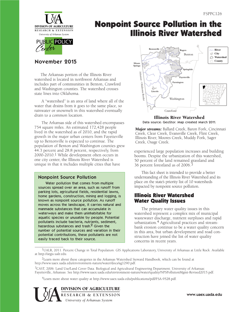 FSPPC126 Nonpoint Source Pollution in the Illinois River Watershed