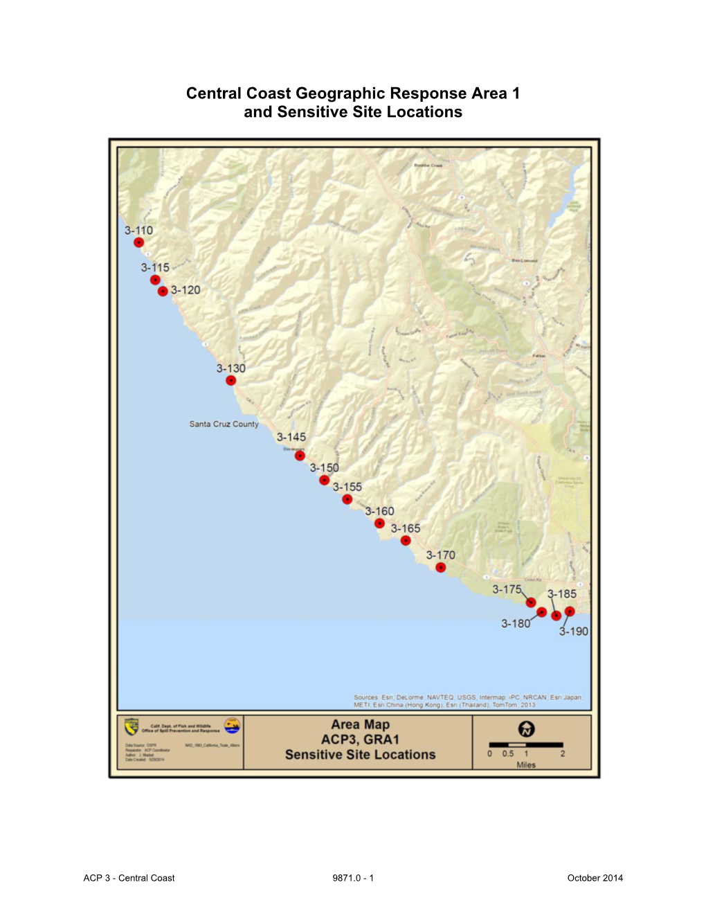 Central Coast Geographic Response Area 1 and Sensitive Site Locations